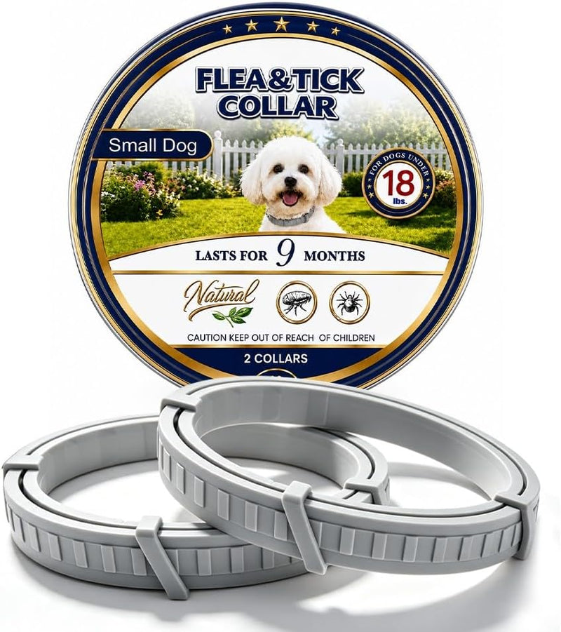 Flea Collar for Dogs, Flea and Tick Collar for Small Dogs, 2 Pcs