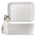 Disposable Cat Litter Box, Sturdy and Durable, Extra Thick, Large Size - 16.2"x12.6"x3.9", Water Resistant and Sustainable, Disposable Litter Boxes for Cats (White, 5-Pack)