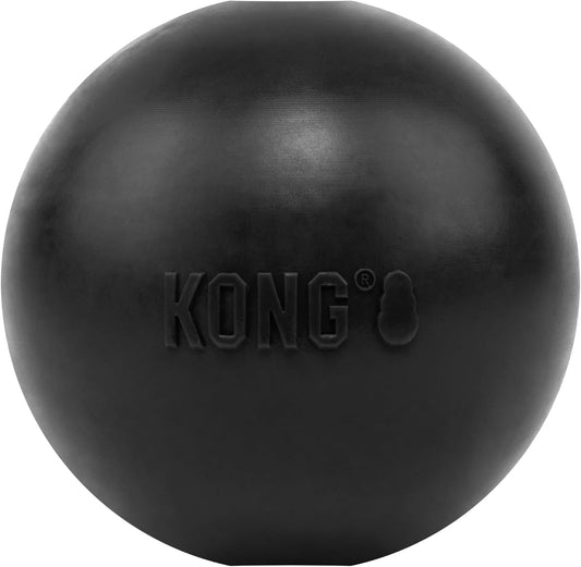 KONG Extreme Ball with Hole - Fetch Toy - Durable Dog Toy for Training, Interactive Playtime & More - Natural Extreme Rubber Ball - Black - for Large/Medium Dogs