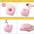Qubccum 7 Pcs Cat Dog Brush Grooming Kits, Self-Cleaning Slicker Brush, Pet Nail Clipper and File, Flea Comb, Pet Shampoo Bath Brush, Pet Finger Toothbrush, Storage Bag (Pink)