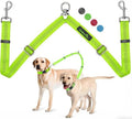 Brilliant Paw Double Dog Leash Coupler, No Tangle 360° Swivel Adjustable Reflective Dog Leash Splitter for 2 Dogs, Heavy Duty Shock Absorbing Bungee Lead Extension for Small Medium Large Dogs