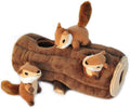 ZippyPaws Burrow- Interactive Dog & Puppy Toys for Boredom, Stimulating Pet Products to Keep them Busy, Hide & Seek Plush Dog Puzzles, Squeaky Toy for Enrichment, For Small & Medium Dogs- Chipmunk Log
