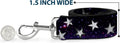 Buckle-Down Pet Leash - Glowing Stars in Space Black/Purple/White