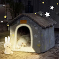 BXEBUI Dog House Indoor Memory Sponge, Foldable Dog House Kennel Bed Mat with Cushion for Small Medium Large Dogs Cats, 