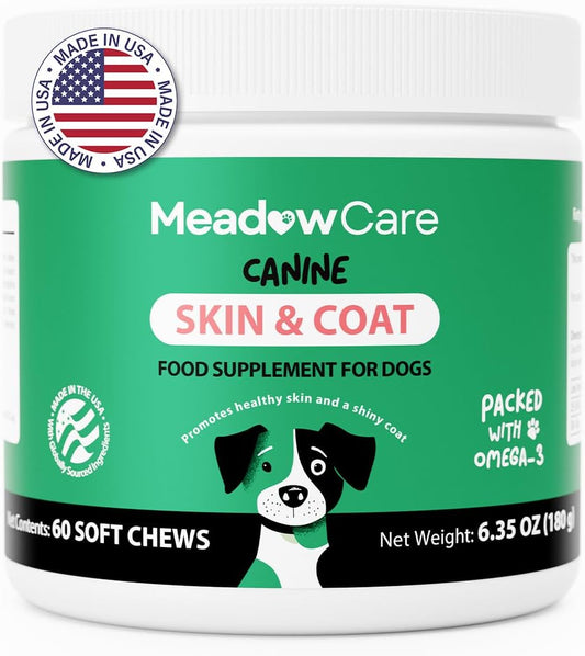 Skin and Coat Supplement for Dogs | Omega 3 Fatty Acid Formula to Support Canine Healthy Skin, Reduce Shedding, and Impr