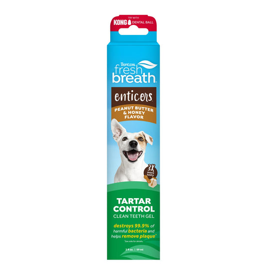 TropiClean Fresh Breath - Dog Toothpaste - Dog Teeth Cleaning Peanut Butter & Honey Flavor - Freshens Breath and Cleans Teeth - 2oz