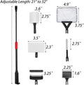 TOPZEA 6 in 1 Aquarium Cleaning Tool Kit, Fish Tank Cleaner Set with Adjustable Telescopic Long Handle (21-32 Inch) Incl