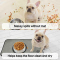 SINLAND Microfiber Pet Bowl Mat Dog Cats Feeding Mats for Food and Water Dish Drying Mat with Anti-Skid Backing 14.2Inch x 24Inch Grey