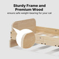 Veehoo Elevated Cat Bed Indoor, Wood Furniture Style Cat Couch Sofa