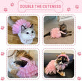 Dog Dresses, Fashion Pet Dog Clothes, Striped Mesh Puppy Dogs Princess Dresses (Pink, Medium)