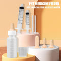 Suxgumoe Pet Feeding Bottle Set, Feeding Silicone Nipple with Bottle and Syringes, Reusable Pet Nursing Kits Feeding Tools for Rabbits, Small Animals (1 Bottle+3 Nipples+2 Syringes + 1 Measuring Cup)