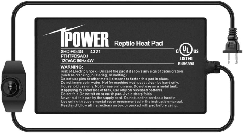 iPower Reptile Heat Mat Under Tank Warmer 4W/8W/16W/24W Terrarium Heater Heating Pad with Temperature Adjustable Control