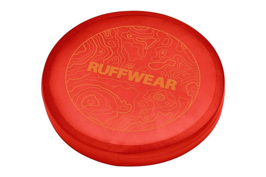 Ruffwear, Camp Flyer Dog Flying Disc, Lightweight 8.7 in Flexible Flying Disc Dog Toy for Land Fetch, Soft on Teeth, Durable/High‑Visibility, Waterproof Finish, Doubles as Bowl, Red Sumac