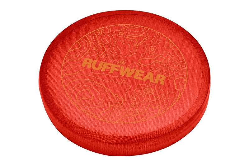 Ruffwear, Camp Flyer Dog Flying Disc, Lightweight 8.7 in Flexible Flying Disc Dog Toy for Land Fetch, Soft on Teeth, Durable/High‑Visibility, Waterproof Finish, Doubles as Bowl, Red Sumac