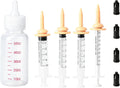 Pet Feeding Syringes with Nipples, Mini Pet Feeding Bottle and Syringes Set, for Small Cat Dog Animals,Newborn Kittens, 