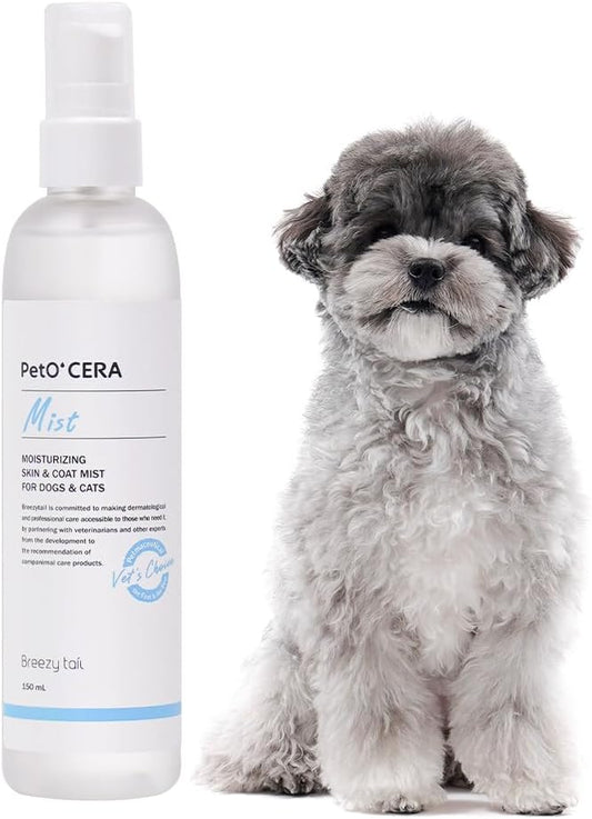 PetO'Cera Mist Spray, Floral Scent - Anti-Itch & Dandruff Treatment for Dogs & Cats, Hydrating Grooming Supplies Mist wi