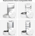 Baofum 8Pcs Gravity Pet Water Fountain Filters, Automatic Pet Waterer Replacement Filters for 3.6L/4.6L/6L/8L Dog Water Dispenser(8 Filters with 1Brush)