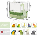 YOOSO WING Automatic Bird Baths for Cage – Indoor Parakeet Bath with Pump, Bird Shower with 2 Modes Running Water, Bird Cage Accessory for Pet Birds Conure Budgies Cockatiels Lovebird(Green)