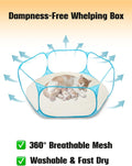 Cat Birthing Box - Foldable, Portable Whelping Nesting Box for Pregnant Cats & Dogs with Easy Storage, Indoor/Outdoor Puppy & Kitten House, Pet Birth & Whelping Pool Nursing Essentials Supplies Kit