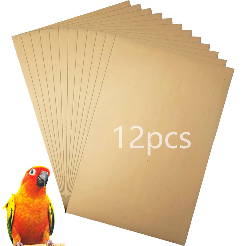 Hamiledyi 12 PCS Bird Gravel Paper Special Sea Sand Liner for Page Parrot Cage Gravel Paper Mat 17x11 Inches Disposable Cushion Pads for Bird Parakeet Budgie