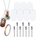 Hicarer 50 Sets Sublimation Blank Dog Tags with Chain Necklace Aluminum