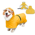 Luccalily Dog Poncho Hooded Raincoat for Puppies & Small to Large Dogs, Reflective Strips for Night Safety, Lightweight & Adjustable Fit (Small, Yellow)