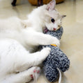 TTcat 14.6 Inch Large Curly Plush Pillow Cat Kicker Toy with Catnip Silvervine Powder, Soft Stuffed Cat Chew Toy with Ta