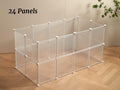 LURIVA Transparent Clear Small Animal Playpen, Guinea Pig Cages, Puppy Dog Playpen, Pet Playpen, Rabbit Bunny Indoor Fen