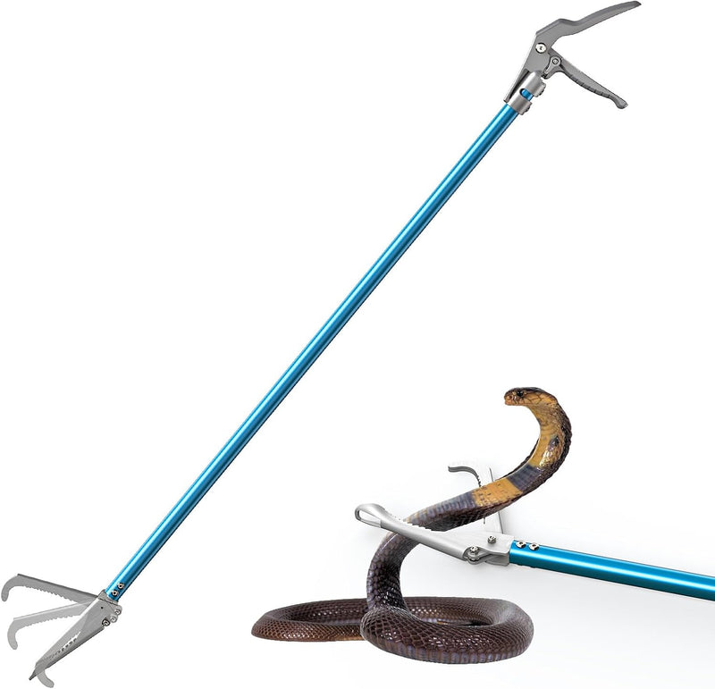 G2 47.2-inch Professional All-Aluminum Alloy Snake Tong Reptile Grabber Rattle Snake Catcher Wide Jaw Handling Tool with