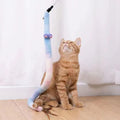 AZOFFYIU Cat Toys for Indoor Toys,Rainbow Cat Wand Toys,Feather Flips Plush Ball Cat Toys,Interactive Feather Toy for Teaser Play and Chase Exercise with Kitten 6 Pack