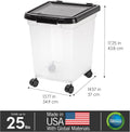 IRIS USA Dog Food Storage Container, Up to 25 lbs, Black, Made in USA
