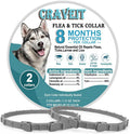 Craveit Flea and Tick Collar for Dogs, 2 Pack, Large Dogs Over 18 lbs