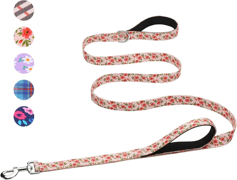 Hikiko 6FT Dog Leash Padded Double Handle with Designed Pattern