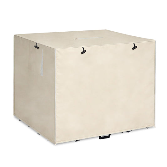 Dalema 42Inch Wire Dog Crate Cover,Durable Windproof Privacy Polyester Pet Kennel Covers,Breathable Blackout Cover for 1/2/3 Door Dog Cage. (42" L x 28" W x 30" H,Beige)