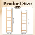 2 Pcs Bird Ladder, Wooden Bird Cage Ladder Birds Cage Accessories