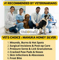Well-Being Manuka Honey Silver Rapid Wound Repair Ointment For Dogs, Cats and Horses Superior Healing Qualities For Rapi