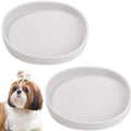 BNOSDM Silicone Dog Food Plate Shallow Dogs Bowl Flat Cat Dish 2 Pack Small Puppy Plates for Small Dog and Cats Whisker Fatigue Pet Feeding Bowls for Dry and Wet Food (Grey)