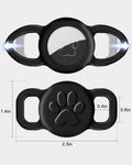 Dynmeow Dog Cat Collar Holder Compatible with Airtag, Anti-Lost Silcione Holder for 3/8 and 5/8 Inch Wide Collars, Black, S(1 Pack)