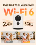 SEHMUA Battery Indoor Camera Wireless, 5G/2.4G WiFi, 2K Live View, Portable