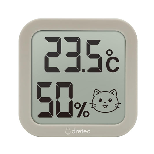 Dretec Pet Thermometer/Hygrometer, Dog, Cat, Room, Indoor, Battery, Large Screen, Compact, Stylish, Heatstroke, Summer, 