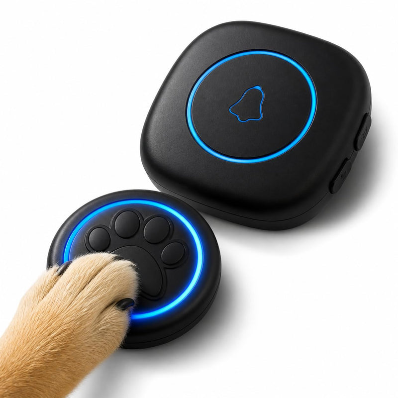 Soft Ring Blk Dog Bells to Go Outside - Wireless Dog Door Bell with 1000ft Range, 60 Melodies, LED, Waterproof Potty Training Bell for Dogs - Dog Door Bells for Potty Training(1 Bell & 1 Receiver)