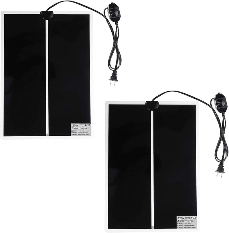 2Pack 20W Reptile Heating Pad Mat Under Tank with Temperature Adjustment