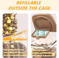 2-Pack Cage-Style Large Capacity Hanging Automatic Pet Feeder & Water Dispenser 50oz/1500ml,for Cages 0.98" Max Inner,1.
