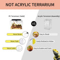 Reptile Growth Mini Reptile Terrarium,12" x 7"x 9" Reptile Tank with Full View Visually Appealing，for Insect，Fish，Tarant