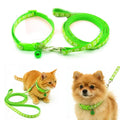 Green xs Dog Collar Leash Set, Puppy Collar Girl Reflectived Paw Print for XXS Xs Small Dog Cat Pet Animal Litter Tiny Kitten Boy Girls