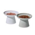 Necoichi 2pcs Extra-Wide Elevated Cat Food Bowls – BPA-Free Plastic Raised Bowls to Reduce Whisker & Neck Fatigue – Dishwasher Safe – Non-Slip, Anti-Vomiting Ergonomic Design(Classic)