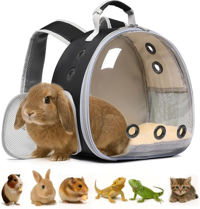 Bunny Carrier, Guinea Pig Carrier,Small Animal Carrier Backpack for Rabbit,Bearded Dragon, Lizard,Hamster,Kitten. Breath
