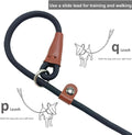 BTINESFUL 5FT 6FT 7FT Slip Lead Dog Leash, Strong Nylon Rope Leash, 1/4" Dog Training Lead for Small Medium Dogs (1/4" * 7 FT, Black)