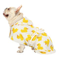 HDE Dog Bathrobe Super Absorbent Quick Drying Puppy Towel Wrap Coat Adjustable After Bath Robes with Hood for Dog Sizes S-XXL White Rubber Ducks M