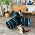 Mabaytir 3-Way Collapsible Cat Tunnel Tube Toy Black Blue — Interactive Play Tunnel with Hanging Ball & Peek Hole for Indoor Cats, Kittens, Puppies & Rabbits | Hours of Fun & Exercise